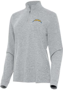 Antigua Los Angeles Chargers Womens Grey Mentor Qtr Zip Pullover