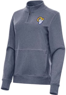 Antigua Los Angeles Rams Womens Navy Blue Crush Qtr Zip