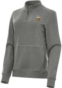 Antigua Minnesota Vikings Womens Black Crush Qtr Zip