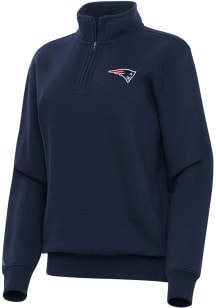 Antigua New England Patriots Womens Navy Blue Victory Qtr Zip
