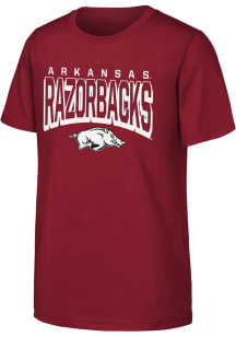 Arkansas Razorbacks Youth Cardinal On the Block Short Sleeve T-Shirt
