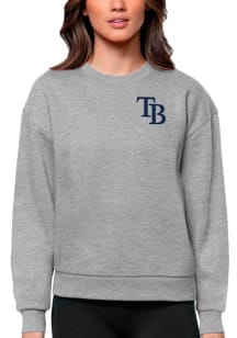 Antigua Tampa Bay Rays Womens Grey Victory Crew Sweatshirt