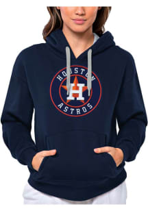 Antigua Houston Astros Womens Navy Blue Full Front Victory Hooded Sweatshirt