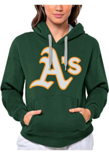 Antigua Oakland Athletics Womens Green Full Front Victory Hooded Sweatshirt