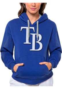 Antigua Tampa Bay Rays Womens Blue Full Front Victory Hooded Sweatshirt
