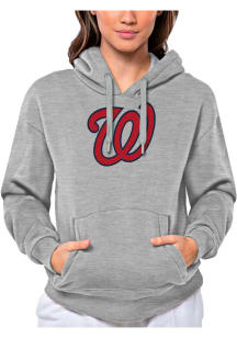 Antigua Washington Nationals Womens Grey Victory Hooded Sweatshirt
