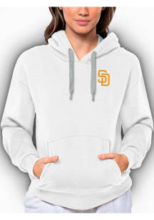Antigua San Diego Padres Womens White Victory Hooded Sweatshirt