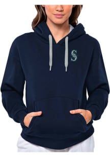 Antigua Seattle Mariners Womens Navy Blue Victory Hooded Sweatshirt