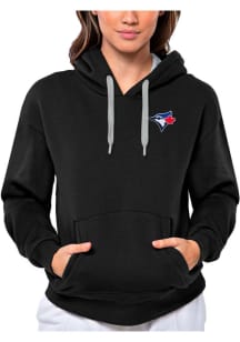 Antigua Toronto Blue Jays Womens Black Victory Hooded Sweatshirt