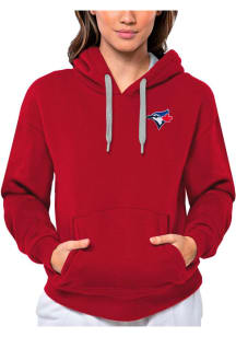 Antigua Toronto Blue Jays Womens Red Victory Hooded Sweatshirt