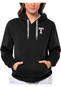 Antigua Texas Rangers Womens Black Victory Hooded Sweatshirt