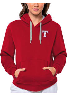 Antigua Texas Rangers Womens Red Victory Hooded Sweatshirt