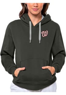Antigua Washington Nationals Womens Charcoal Victory Hooded Sweatshirt