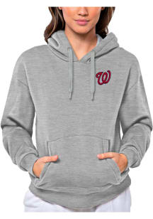 Antigua Washington Nationals Womens Grey Victory Hooded Sweatshirt