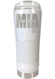 Miami Marlins 24 oz Opal Stainless Steel Tumbler - White
