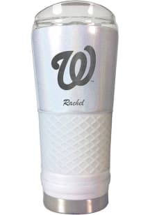 Washington Nationals Personalized 24 oz Opal Stainless Steel Tumbler - White