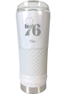 Philadelphia 76ers Personalized 24 oz Opal Stainless Steel Tumbler - White