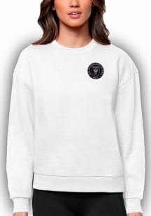 Antigua Inter Miami CF Womens White Victory Crew Sweatshirt