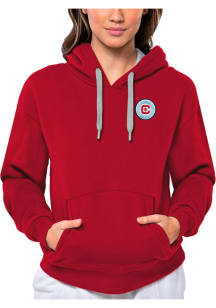Antigua Chicago Fire Womens Red Victory Hooded Sweatshirt