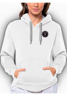 Antigua Inter Miami CF Womens White Victory Hooded Sweatshirt