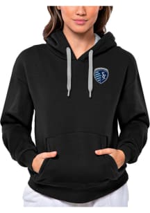 Antigua Sporting Kansas City Womens Black Victory Hooded Sweatshirt