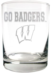 Wisconsin Badgers 14oz Laser Etch Rock Glass - Red