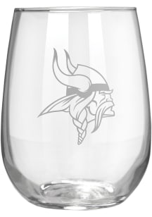 Minnesota Vikings 17oz Laser Etch Stemless Wine Glass - Purple