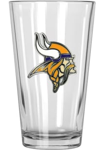 Minnesota Vikings 16oz Metal Emblem Pint Glass - Purple