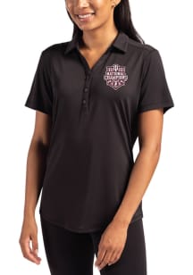 Cutter and Buck Indiana Hoosiers Womens Black 2025 CFP National Champions Forge Eco Polo Short Sle..