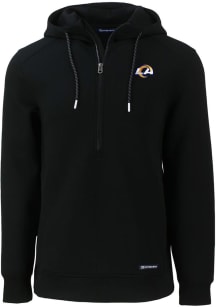 Cutter and Buck Los Angeles Rams Mens Black Roam Long Sleeve Hoodie