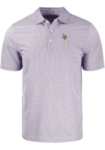 Cutter and Buck Minnesota Vikings Mens White Pike Symmetry Short Sleeve Polo