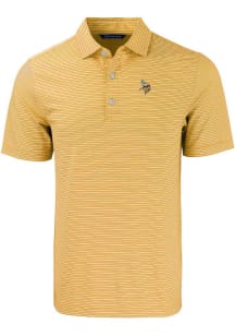 Cutter and Buck Minnesota Vikings Mens Gold Forge Double Stripe Short Sleeve Polo