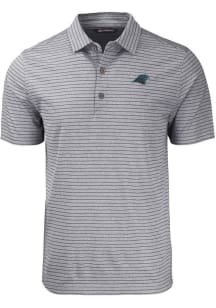 Cutter and Buck Carolina Panthers Mens Black Forge Heather Stripe Short Sleeve Polo