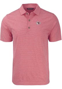 Cutter and Buck Kansas City Chiefs Mens Red Forge Heather Stripe Short Sleeve Polo
