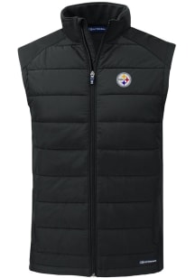 Cutter and Buck Pittsburgh Steelers Mens Black Evoke Sleeveless Jacket