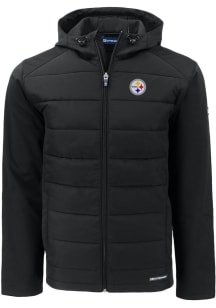Mens Pittsburgh Steelers Cutter and Buck Mens Evoke Hood Heavyweight Jacket - Black