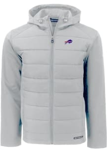 Mens Buffalo Bills Cutter and Buck Mens Evoke Hood Heavyweight Jacket - Charcoal