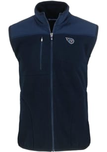 Cutter and Buck Tennessee Titans Mens Navy Blue Cascade Sherpa Sleeveless Jacket