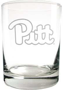 Pitt Panthers 14oz Laser Etch Rock Glass - White