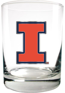 Illinois Fighting Illini 14oz Emblem Rock Glass - Orange