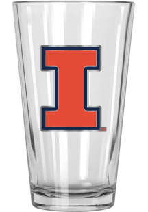 Illinois Fighting Illini 16oz Metal Emblem Pint Glass - Orange