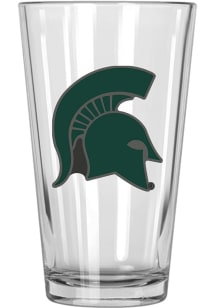 Michigan State Spartans 16oz Metal Emblem Pint Glass - Green
