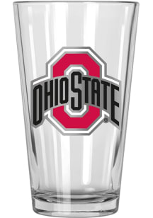 Ohio State Buckeyes 16oz Metal Emblem Pint Glass - Red