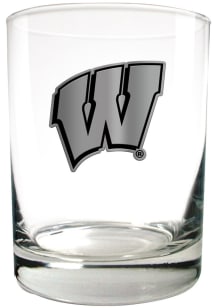 Wisconsin Badgers 14oz Emblem Rock Glass - White