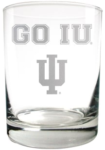 Indiana Hoosiers 14oz Laser Rock Glass - White