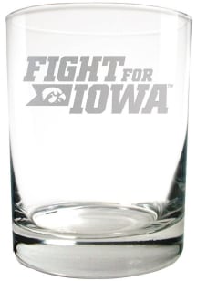 Iowa Hawkeyes 14oz Laser Rock Glass - White