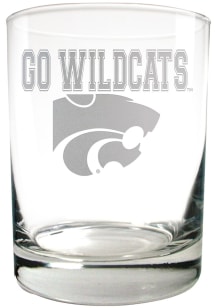 K-State Wildcats 14oz Laser Rock Glass - White