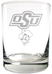 Oklahoma State Cowboys 14oz Laser Rock Glass - White