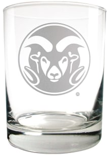 Colorado State Rams 14oz Laser Rock Glass - White