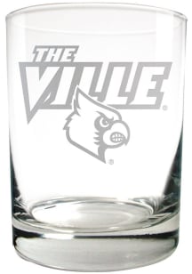 Louisville Cardinals 14oz Laser Rock Glass - White